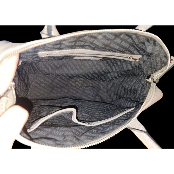 Steve Madden gray faux leather satchel, shoulder bag - Picture 3 of 9